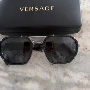Versace Black and Silver Sunglasses
